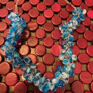 Hand made beautiful blue beaded necklace